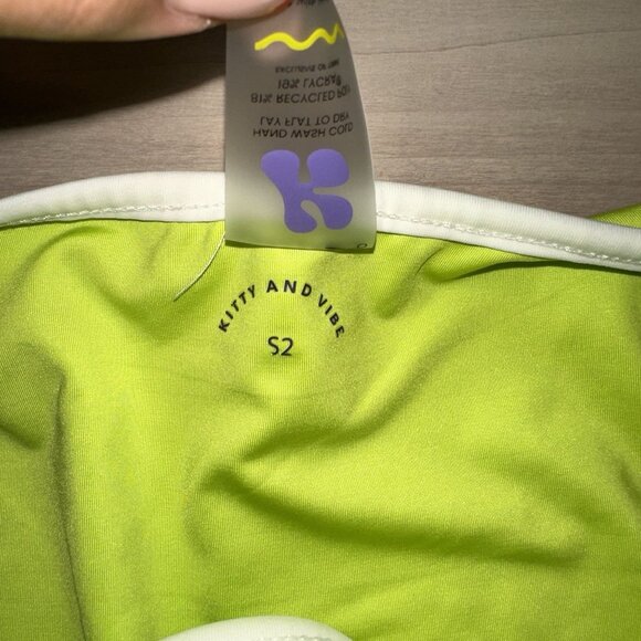 NWT Kitty and Vibe Chartreuse Cheeky Bikini Bottom Zuma S2 Neon Yellow Small - Picture 4 of 8